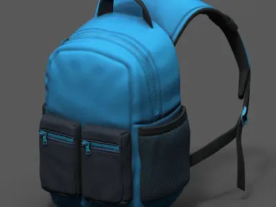 Backpack Camping Generic military baggage bag human  Low-poly 3D model