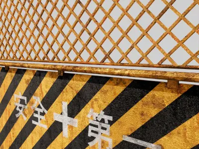 Japanese Security Fence 3D model