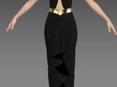 halter neck tie waist window Low-poly 3D model