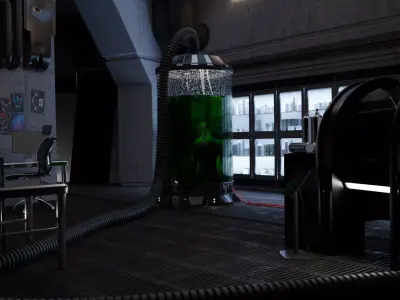 Cyberpunk Research Facility Scene - High Detail 3D model