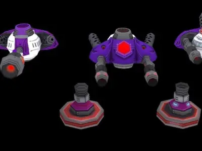 Sci Fi Cartoon Ultra Weapons Low-poly 3D model
