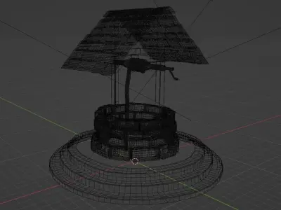 Low Poly Stone Well Low-poly 3D model