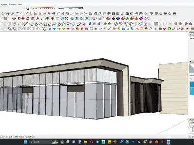 Single story office building 3d model 3D model