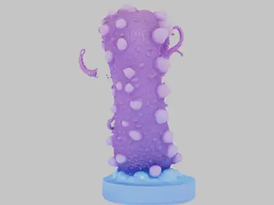 Stylized Tentacle Creature 3D Model Low-poly 3D model