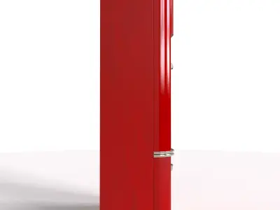 Fridge Red Classic  Low-poly 3D model