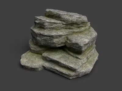 Cliff Rock 5-1 Low-poly 3D model