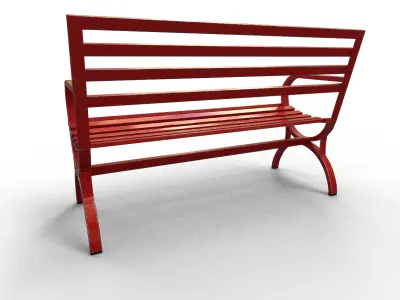 Old Bench Street Low-poly 3D model