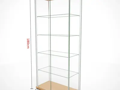 Glass Display Cabinet 39x79 Two Door 3D model 3D model