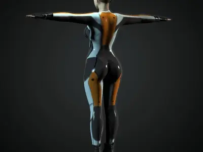 Fiction Woman Low-poly 3D model