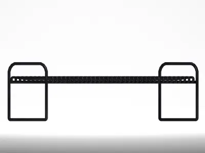 Metal bench Low-poly 3D model