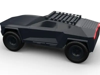 futuristic overland vehicle 3D model