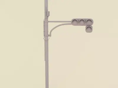 Stoplight street light pole 3D model
