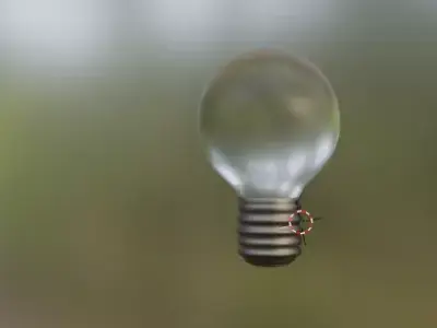 bombilla light bulb floating in air 3D model