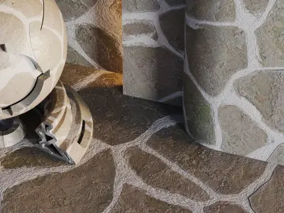 No08 Slate Floor Stone - PBR - 4K - PNG - Seamless Low-poly 3D model