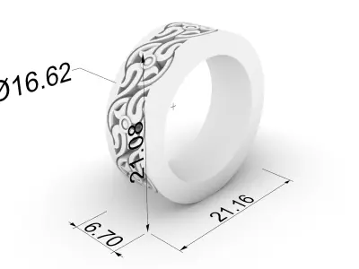 Elegant Filigree Ornament Ring JDBCo 3D print model