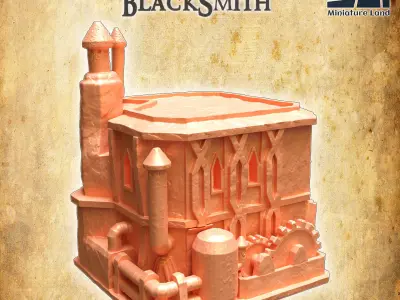 Dwarf Blacksmith Tabletop Terrain 28 mm 3D print model