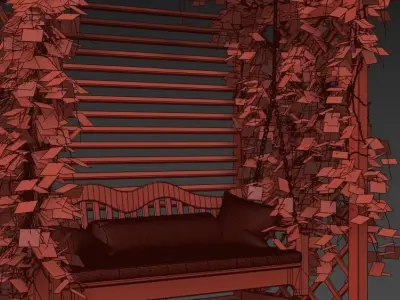 Garden white swing in Provence style  3D model