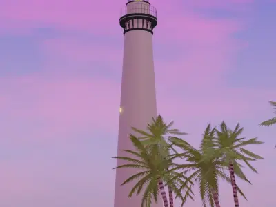 Large sea view from Lighthouse  Low-poly 3D model