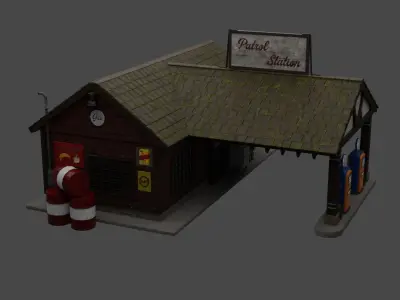 Old Gas Station 3D model