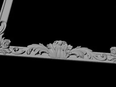 mirror gold ornate frame 3D model