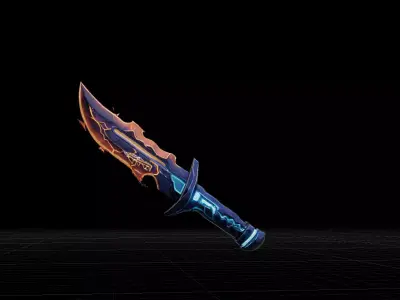 Futuristic Energy Dagger Sci Fi Cyberpunk Weapon Dagger Low-poly 3D model