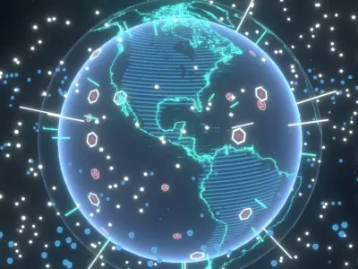 Animated Hologram Planet Earth No 3 With 50 Sci-Fi Music Tracks Low-poly 3D model