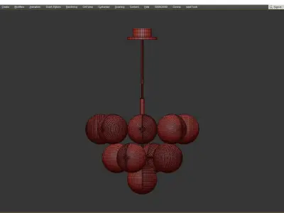 Ademar Chandelier 13 plafond Low-poly 3D model