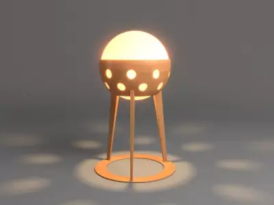 Wooden Garden Lamp Design With Light 3D model