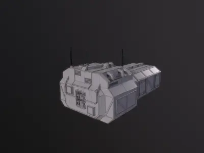 Planetary Garage Module Low-poly 3D model