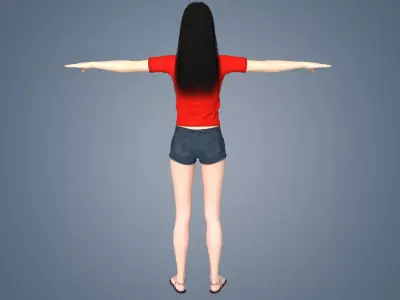 Girl Rigged 3D model Low-poly 3D model