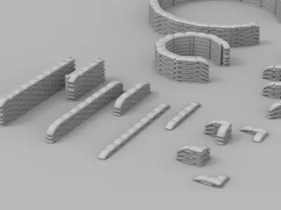 Sandbags Pack 3D print model