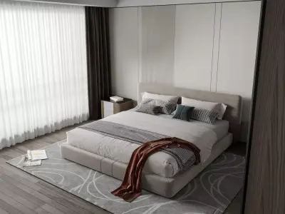 Modern Minimal Master Bedroom 3D model