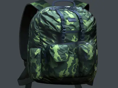 Backpack Camping Generic military human bag storqge baggage Low-poly 3D model