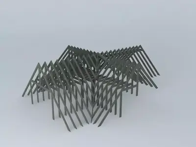 Roof Truss for Big Old House Free 3D model