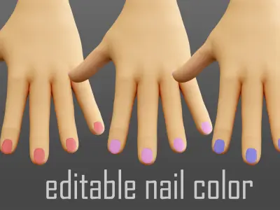 cartoon hand 01 Low-poly 3D model