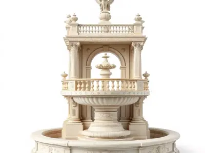 Regal Marble Fountain model pack Low-poly 3D model