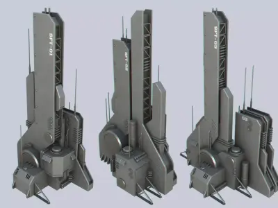 Scifi tower collection 3D Model Pack