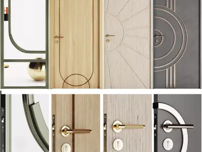 Set Modern Door 05 3D model