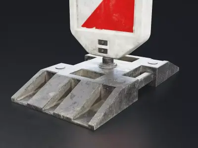 Construction Road Barrier 3D Model Low-poly 3D model