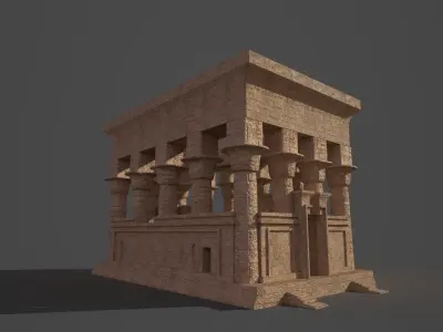 Philae Temple Low-poly 3D model