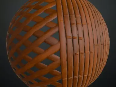  Bamboo Woven Screen PBR Seamless Texture