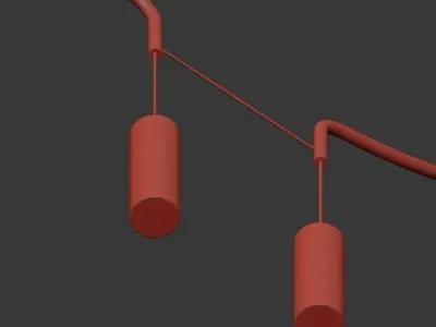 liaison pendant lamp with two circles hanging from it 3D model