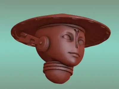 2PI Female warrior Heads 3D print model