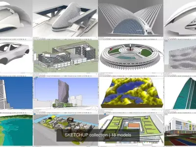 SKETCHUP collection architectural design of building 3D Model Pack