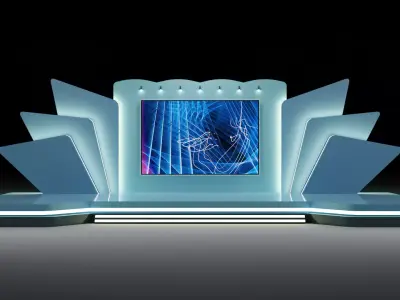 Entertainment Concert or Corporate Event Stage  with Lights 3D model