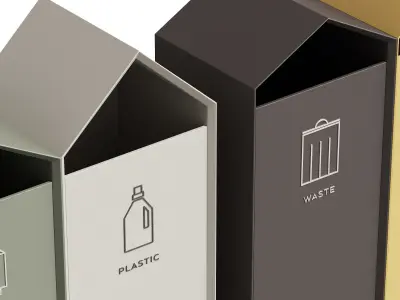 527 exterior and architecture 19 trash cans recycling ridge 3D model