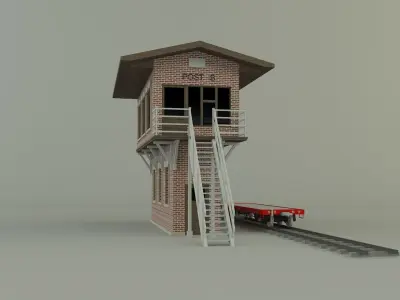 Train station building model 3D model