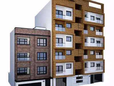 2 building apartment 3D model