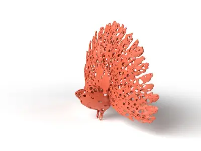 Peafowl Voronoi Low-poly 3D model