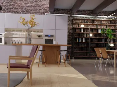 Scandnavian Loft Interior 3D model